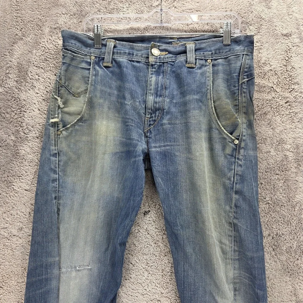 Vintage Levis Engineered Jeans Mens 32x30 Blue Buckle Back Twisted Zip Fly